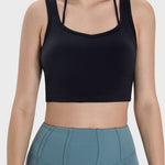 Millennia Crisscross Square Neck Active Tank - All Mine Now Clothing