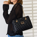 David Jones Quilted PU Leather Handbag - All Mine Now Clothing