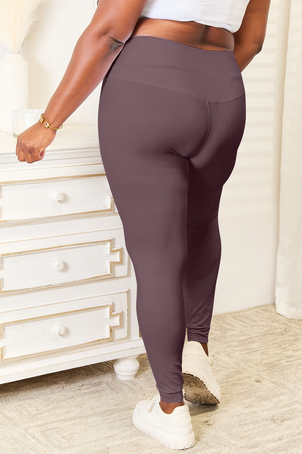 Double Take Wide Waistband Sports Leggings - All Mine Now Clothing