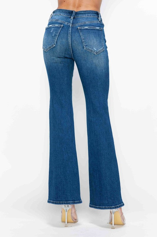 bytos Full Size High Rise Bootcut Jeans with Pockets - All Mine Now Clothing