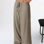 Tied Striped Wide Leg Pants - All Mine Now Clothing