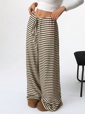 Tied Striped Wide Leg Pants - All Mine Now Clothing