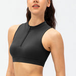 Full Size Cropped Cutout Back Zipper Front Active Tank Top - All Mine Now Clothing