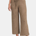 Zenana Drawstring Hacci Cropped Pants - All Mine Now Clothing