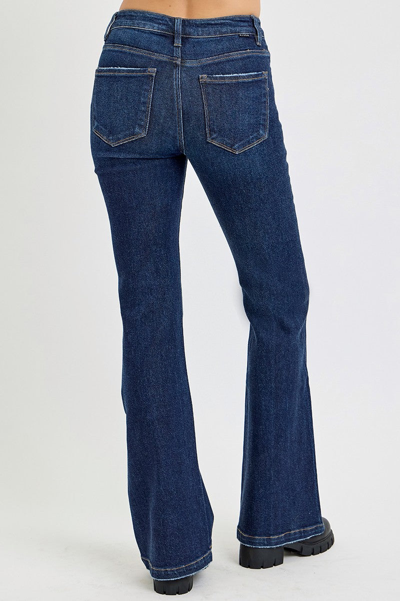 RISEN Full Size High Rise Flare Jeans with Pockets - All Mine Now Clothing