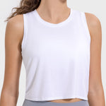 Millennia Drawstring Cutout Round Neck Active Tank - All Mine Now Clothing