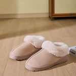 Faux Fur Round Toe Platform Slippers - All Mine Now Clothing