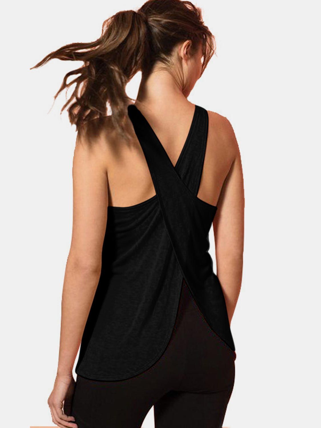 Crisscross Scoop Neck Active Tank - All Mine Now Clothing