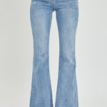 Risen Full Size High Rise Frayed Hem Flare Jeans - All Mine Now Clothing