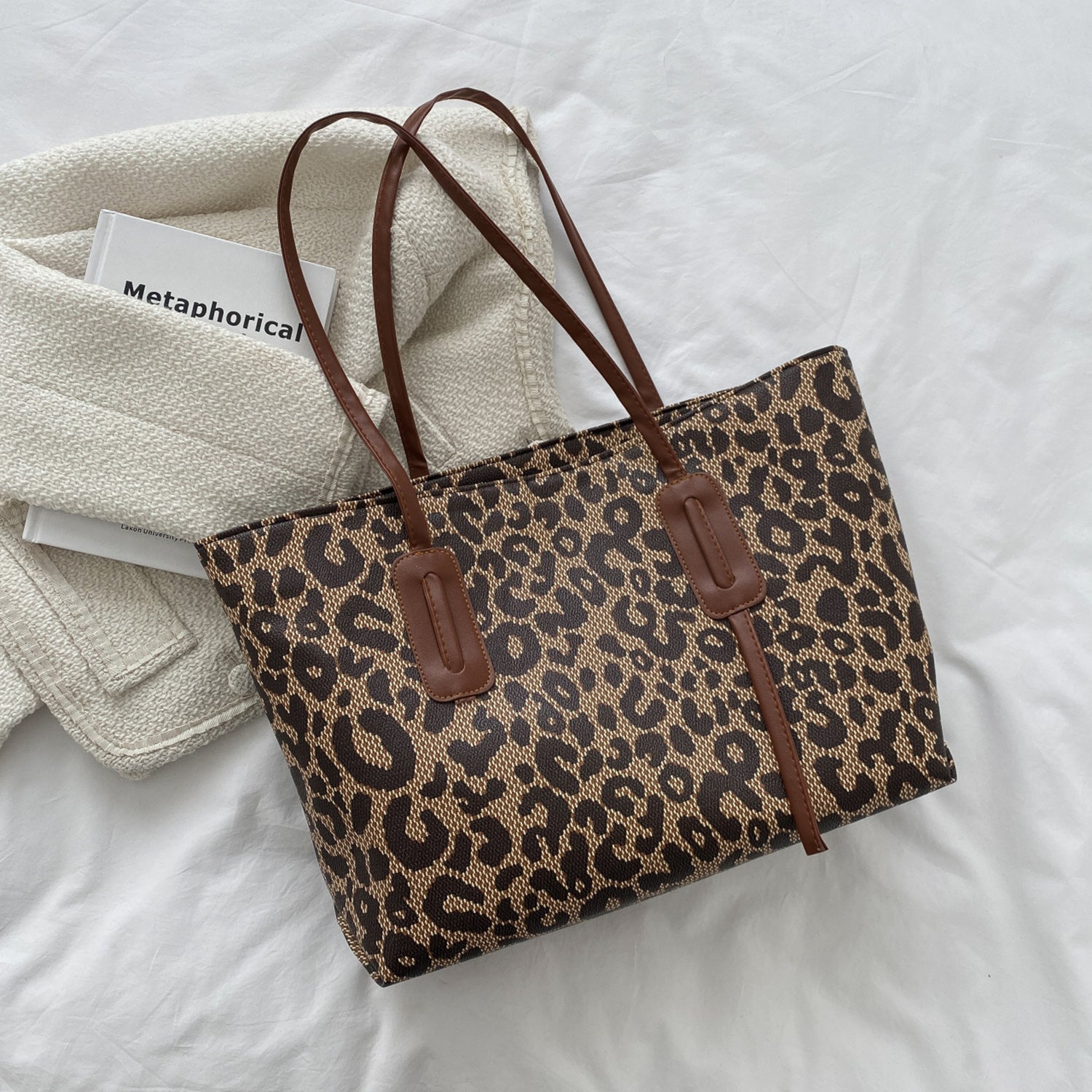 PU Leather Leopard Tote Bag - All Mine Now Clothing