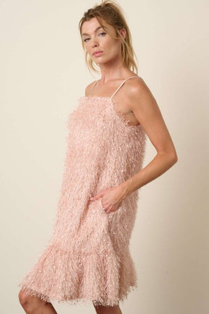 Mittoshop Feather Ruffle Hem Mini Cami Dress - All Mine Now Clothing