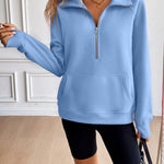 Ivy Lane Half Zip Raglan Sleeve Sweatshirt - All Mine Now Clothing