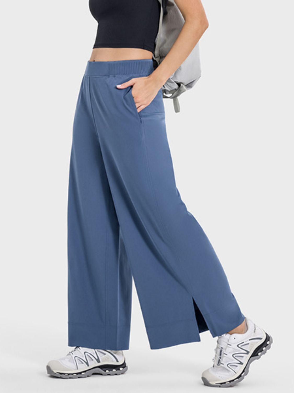 Millennia Slit Wide Leg Active Pants - All Mine Now Clothing