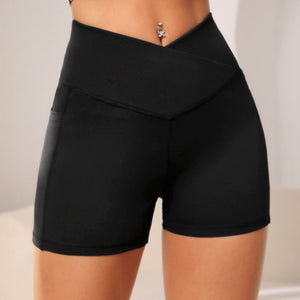 Wide Waistband Active Shorts with Pocket - All Mine Now Clothing