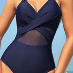 Crisscross Halter Neck One-Piece Swimwear - All Mine Now Clothing