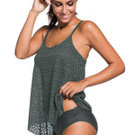 Full Size Spaghetti Strap Scoop Neck Tankini Set - All Mine Now Clothing