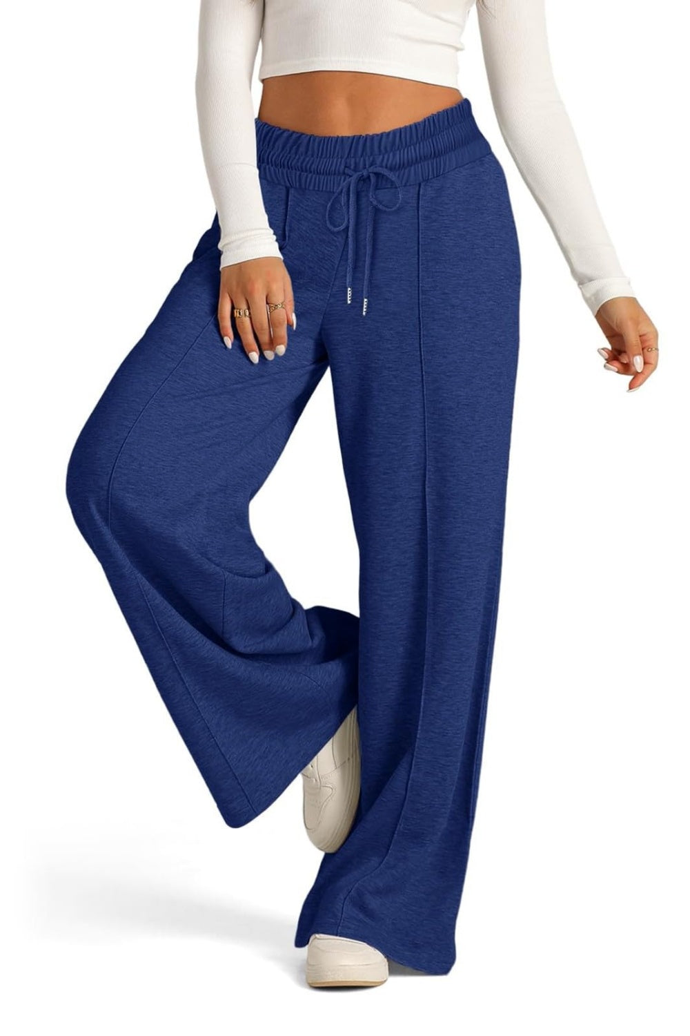 Drawstring Elastic Waist Wide Leg Pants - All Mine Now Clothing