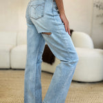 Judy Blue Full Size High Waist Distressed Straight Jeans - All Mine Now Clothing