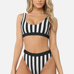 Striped Tank High Waist Bikini - All Mine Now Clothing