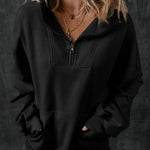 Half Zip Long Sleeve Sweatshirt - All Mine Now Clothing