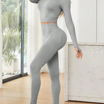 Mock Neck Long Sleeve Top and Leggings Active Set - All Mine Now Clothing