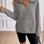 Ivy Lane Half Zip Raglan Sleeve Sweatshirt - All Mine Now Clothing