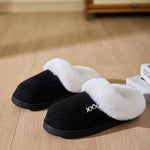 Fluff Trim Round Toe Flat Slippers - All Mine Now Clothing