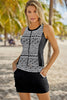 Geometric Print Color Block Swim Top and Skirt Set - All Mine Now Clothing