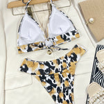 Animal Print Halter Neck Bikini Set - All Mine Now Clothing