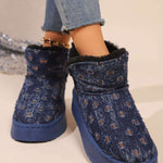 Thermal Faux Fur Round Toe Platform Boots