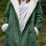 Full Size Pocketed Long Sleeve Hooded Toggle Jacket - All Mine Now Clothing