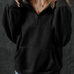 Half Zip Long Sleeve Sweatshirt - All Mine Now Clothing