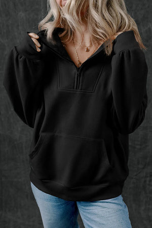 Half Zip Long Sleeve Sweatshirt - All Mine Now Clothing