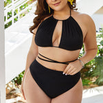 Plus Size Cutout Tied Backless Bikini Set - All Mine Now Clothing