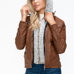 YMI Removable Faux Layered Multi-Pocket Jacket with Fuzzy Hood - All Mine Now Clothing