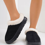 Furry Round Toe Platform Slippers - All Mine Now Clothing