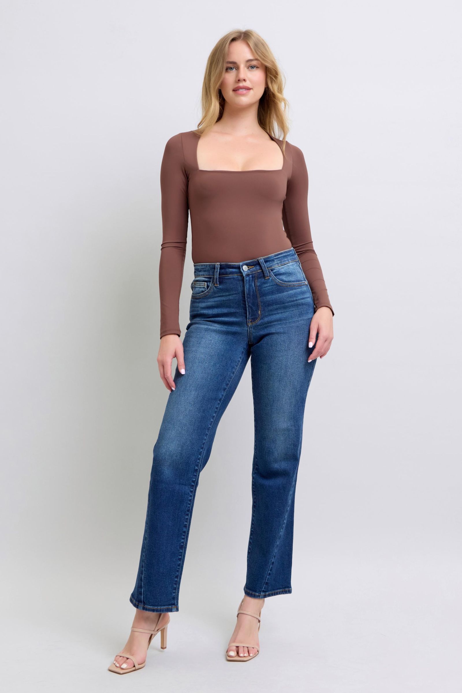 Judy Blue Full Size Side Seam Detail Straight Jeans with Pockets - All Mine Now Clothing