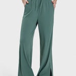 Millennia Slit Wide Leg Active Pants - All Mine Now Clothing