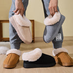 Faux Fur Round Toe Platform Slippers - All Mine Now Clothing