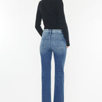 Kancan High Rise Wide Waistband Slim Straight Jeans Trendsi