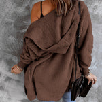 Open Front Hooded Faux Fur Outwear with Pockets - All Mine Now Clothing