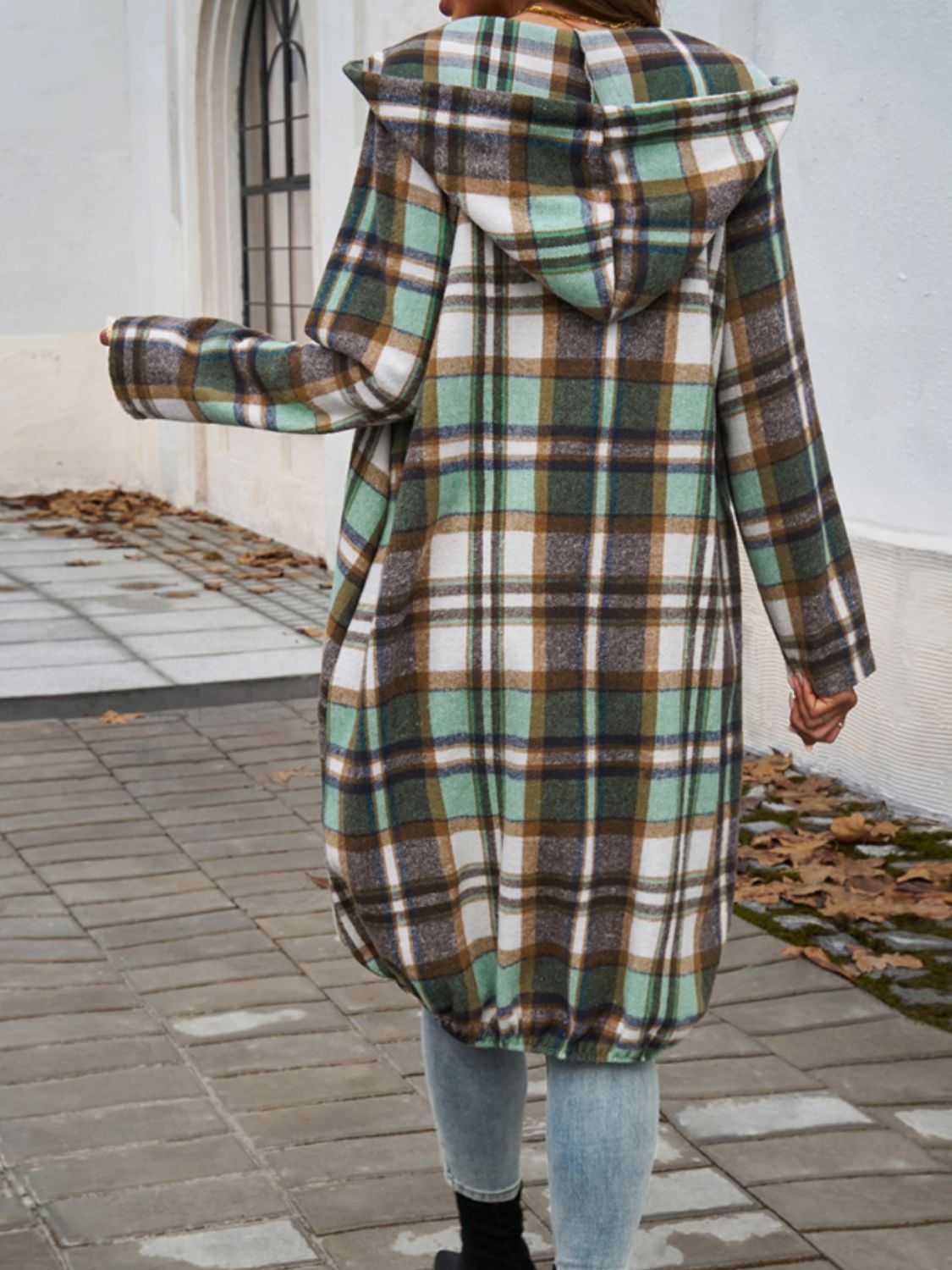 Devine Plaid Zip Up Hooded Coat - All Mine Now Clothing