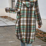 Devine Plaid Zip Up Hooded Coat - All Mine Now Clothing