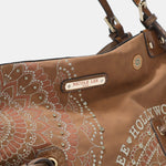 Nicole Lee USA Side Braided Tassel Inlaid Rhinestone Embroidery Hobo Bag - All Mine Now Clothing