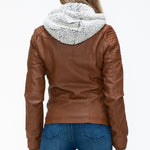 YMI Removable Faux Layered Multi-Pocket Jacket with Fuzzy Hood - All Mine Now Clothing