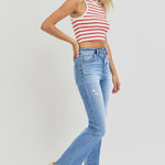 RISEN Full Size Distressed High-Rise Ankle Straight Jeans - All Mine Now Clothing