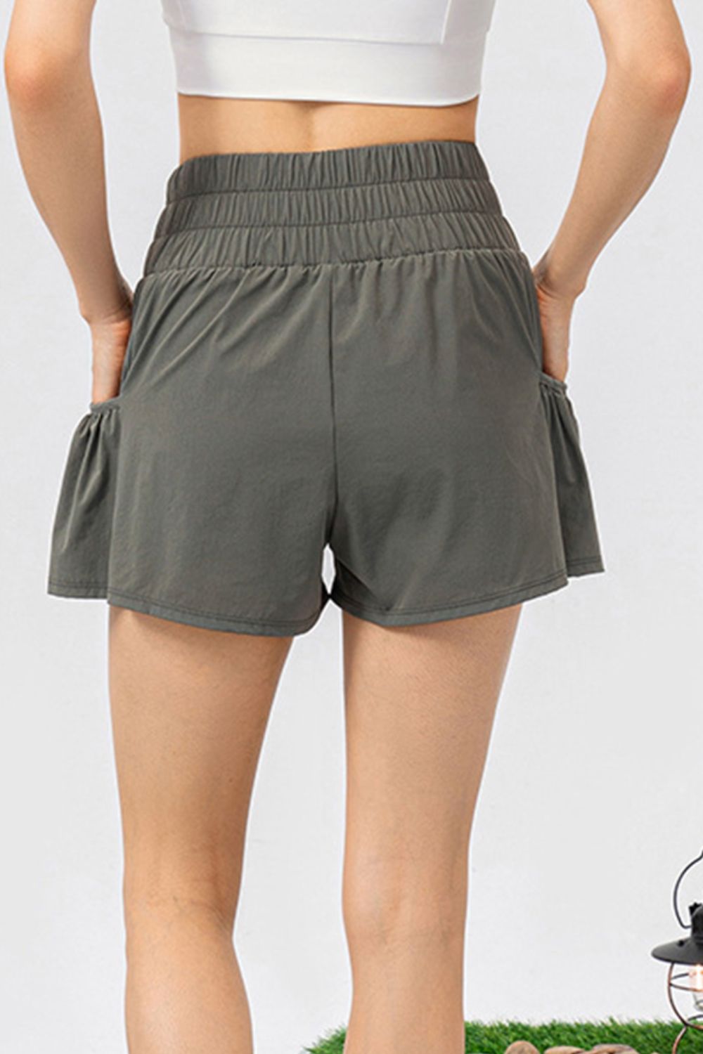 Elastic Waist Pocketed Active Shorts - All Mine Now Clothing