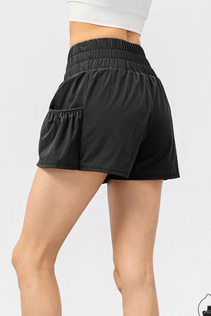 Elastic Waist Pocketed Active Shorts - All Mine Now Clothing