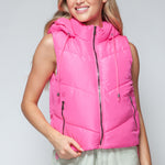 Snobbish Zip Up Quilted Hooded Vest - All Mine Now Clothing