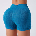 Ruched Leopard High Waist Active Shorts - All Mine Now Clothing